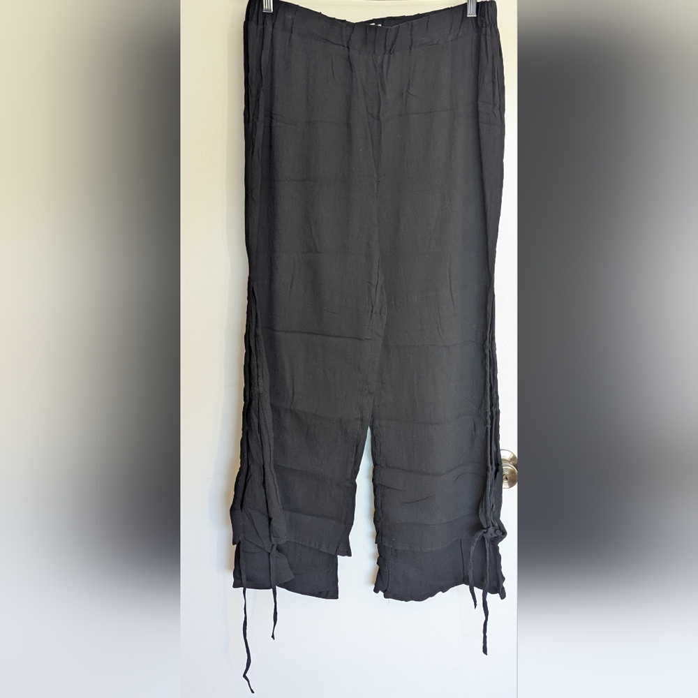 New 2XL Black Cotton/Polyester Lightweight Pants MISSLOOK